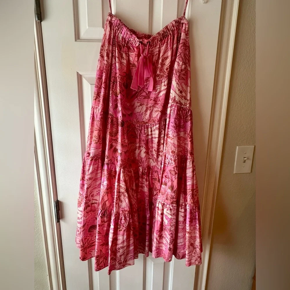 Ulla Johnson Pink Floral Midi 2-Piece Dress Size 2 - Picture 3 of 4